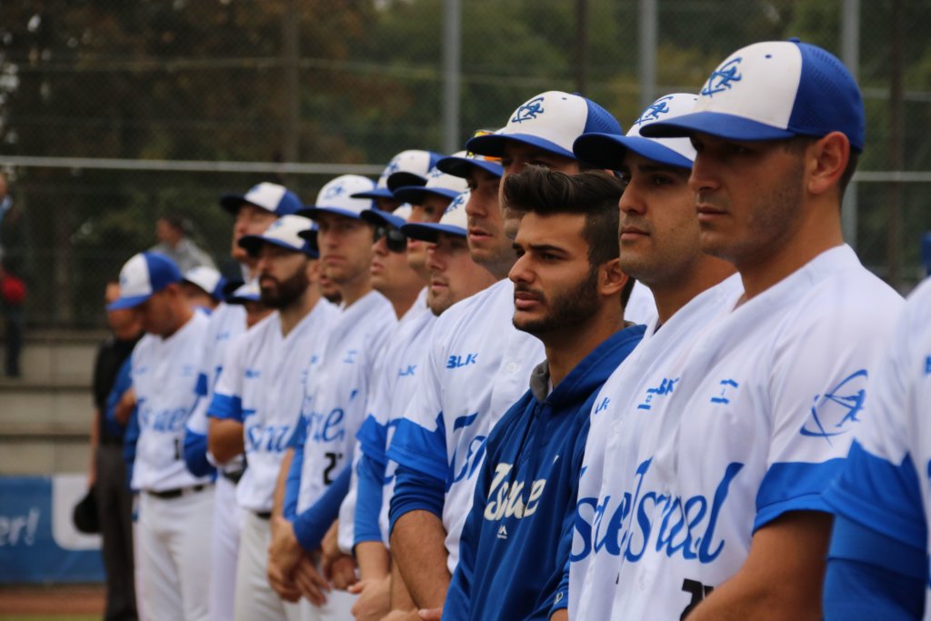 Team Israel, now headed to the 2020 Tokyo Olympics, at the quarter finals. Photo by Margo Sugarman.
