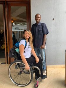 Marcela Maranon, a Peruvian-born woman from Dallas who is both an amputee and has paraplegia, along with Arnold John, a Tanzanian father of three who lives at the base of Kilimanjaro and had always dreamed of making it to the top. Credit: Friends of Access Israel.